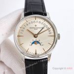 AAA Swiss Copy Vacheron Constantin Overseas Moon phase Retrograde 41 Ss Leather Strap Watches